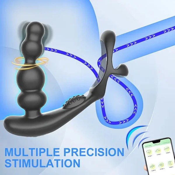 10 Vibration Modes 360° Rotation Thrusting Anal Vibrator with Remote Control