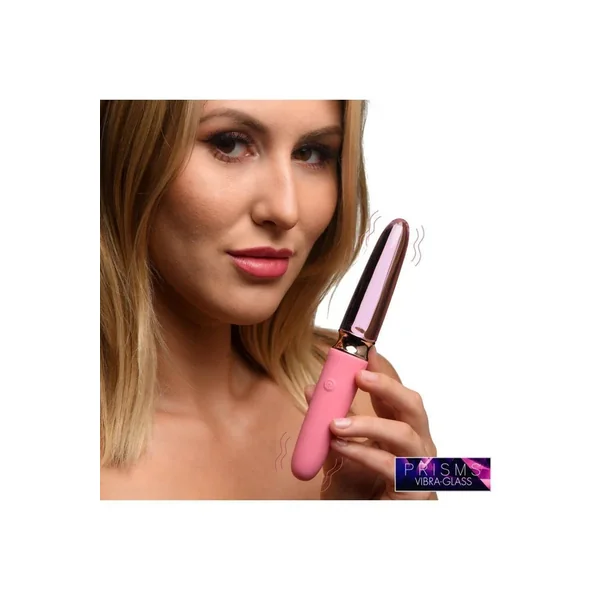10X Rosé Dual Ended Smooth Silicone and Glass Vibrator