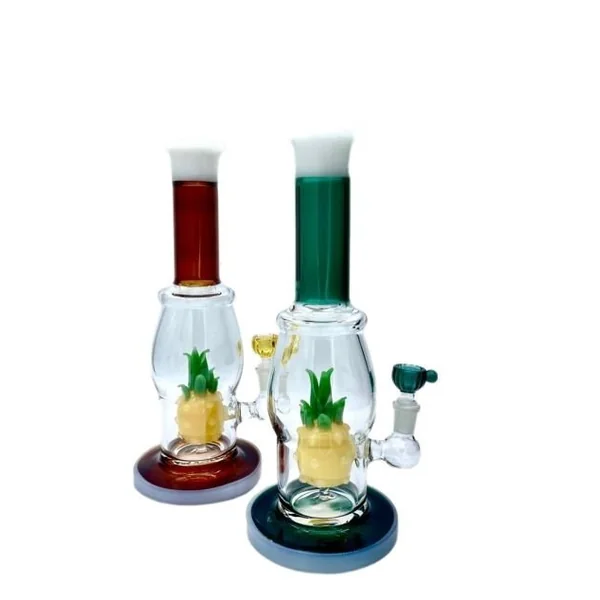 11in Pineapple Perc Waterpipe W/ Colored Lip