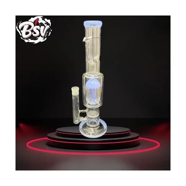 14in Double Chamber Tree Perc Water Pipe W/ Ice Catcher