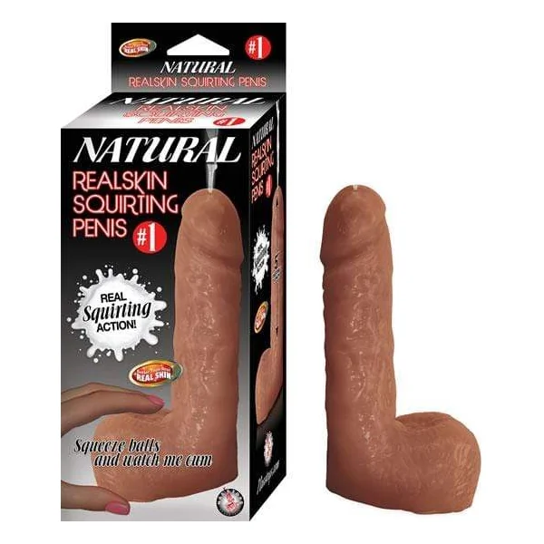#1 Natural Realskin Squirting Penis - Brown