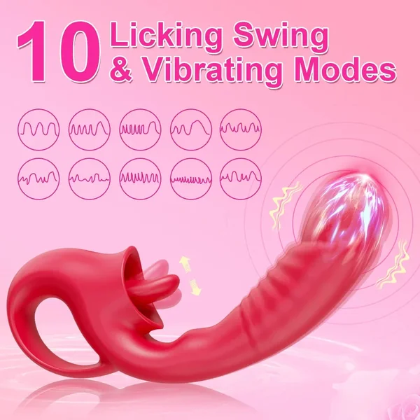 2-in-1 Tongue Thrusting Vibrators Dildo