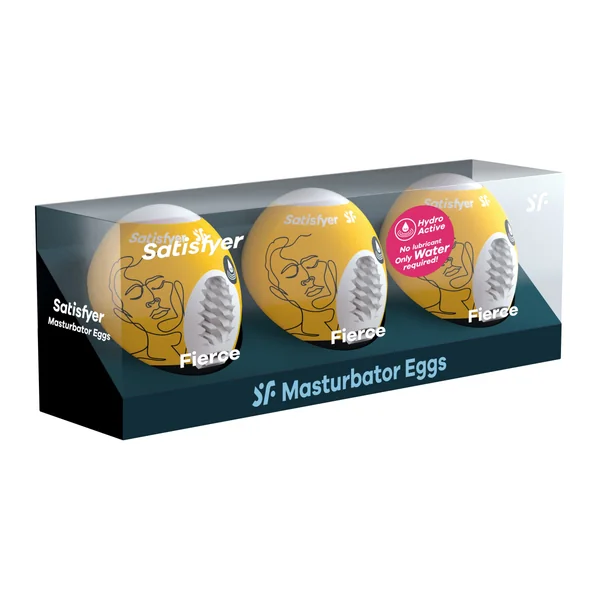3 Pc Set Masturbator Egg - Fierce - Yellow