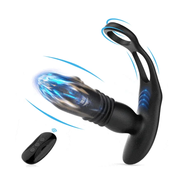 3 -Thrusting & 12 -Vibrating Cock Rings Prostate Massager