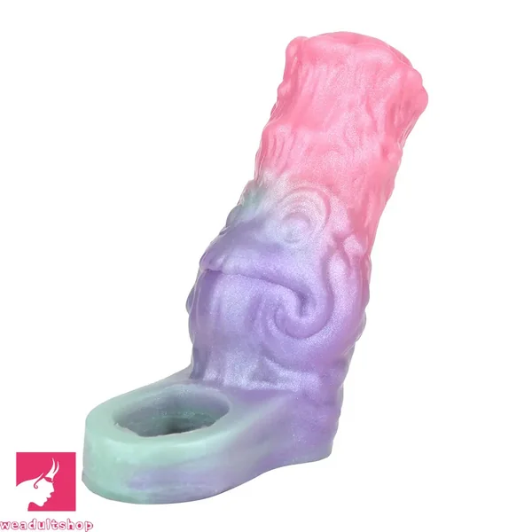 4.96in Silicone Soft Cock Fantasy Hollow Dildo Sleeve Cock Extension