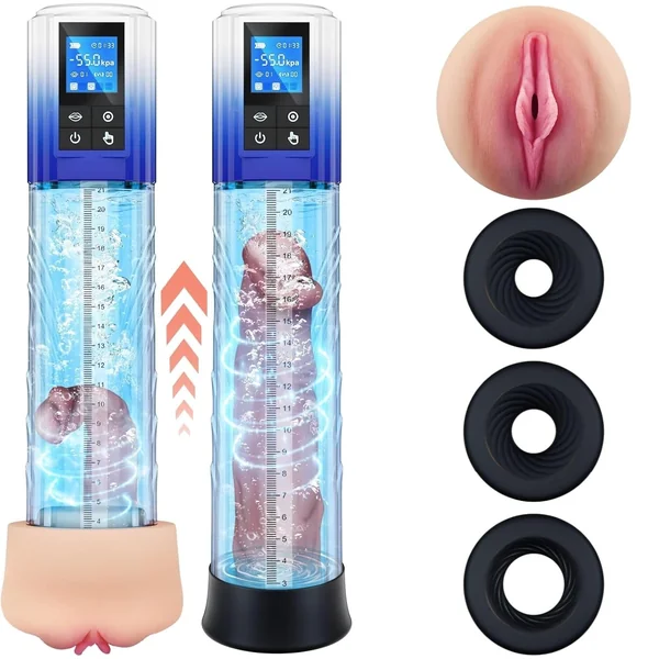 4 In 1 Penis Enlargement Extend Pump Masturbator With Mini Pocket Pussy