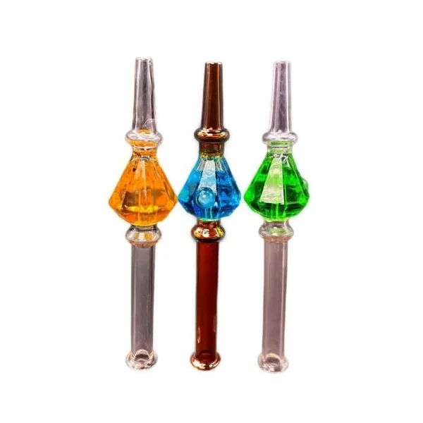 6.5in Tube Nectar Collector With Glycerin Center Shape Crystal