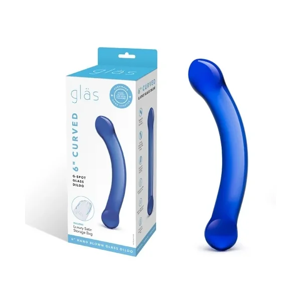 6″ Curved G-Spot Glass Dildo
