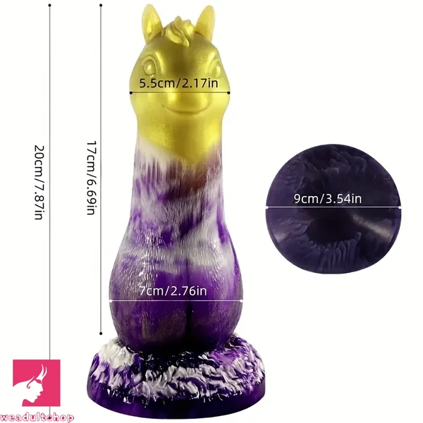 7.87in New Strange Shaped Horse Silicone Cock Dildo Simulation Penis Toy