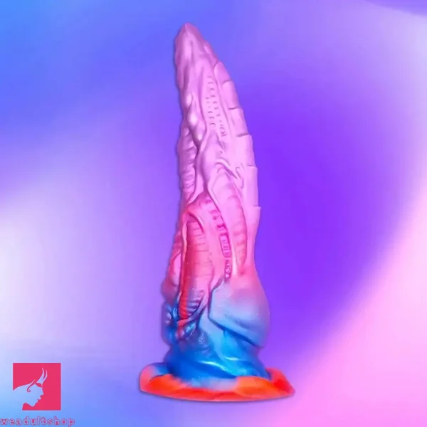 8.66in Colorful Silicone Fantasy Soft Cock Dildo With Powerful Suction Cup