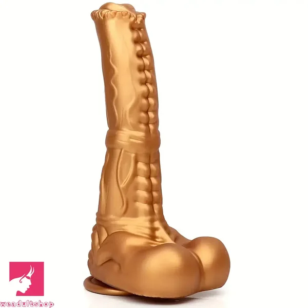 8.66in Golden Silicone Huge Horse Cock Dildo For Vaginal Prostate Sex
