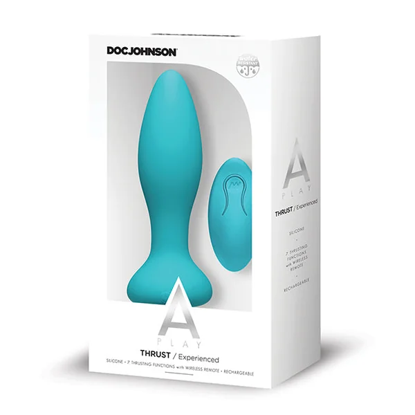 A Play Thrust Experienced Rechargeable Silicone Anal Plug W-remote - Teal