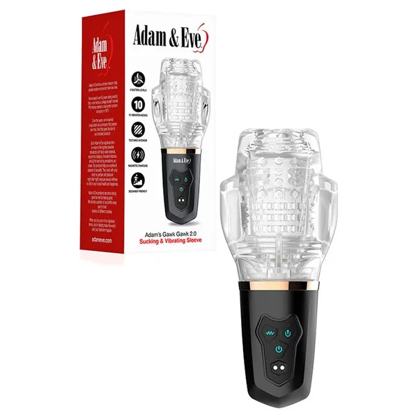 Adam & Eve Adams Gawk Gawk 2.0 – Clear USB Rechargeable Rotating & Vibrating Masturbator