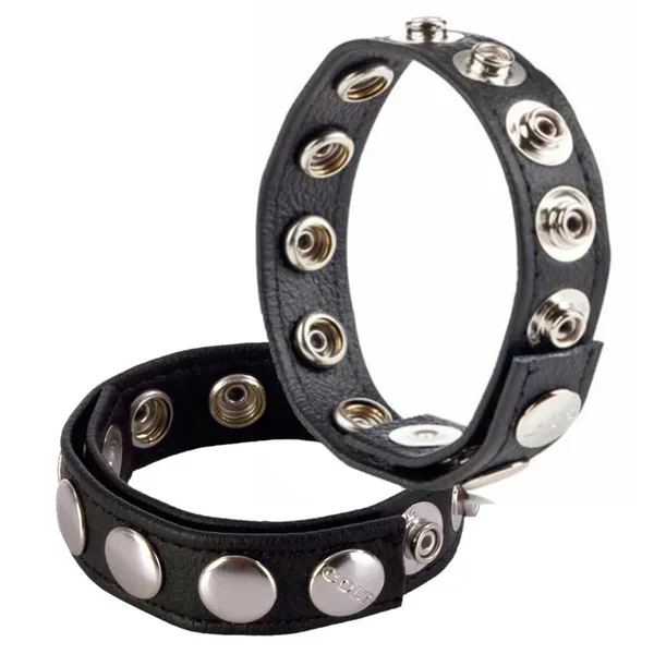 Adjustable Penis Ring COLT LEATHER COCK and BALLS 8 SNAP FASTENER
