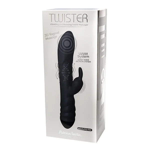 Adrien Lastic Twister Clitoral Sucker & Vibrating Rabbit – Black