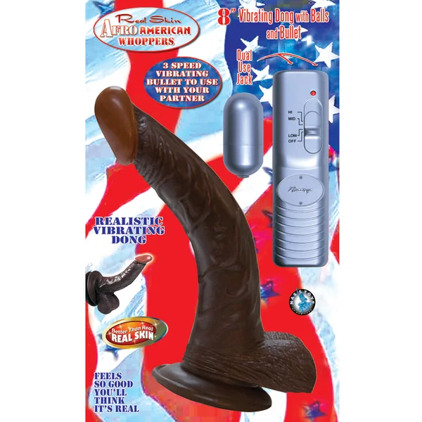 All American Whopper Flexible Vibrating Dong - Brown 7"