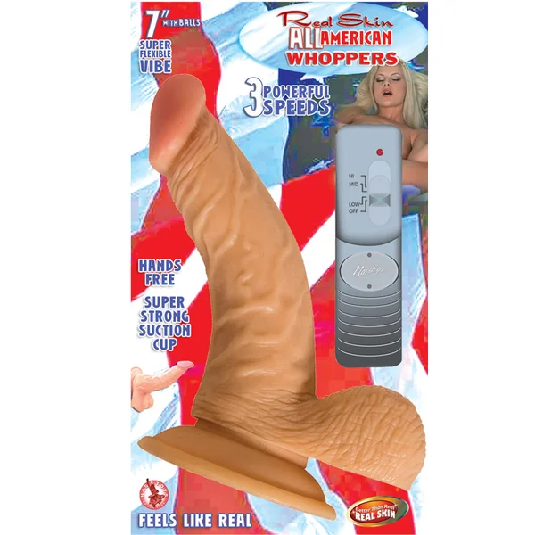 All American Whopper Flexible Vibrating Dong - White 7"