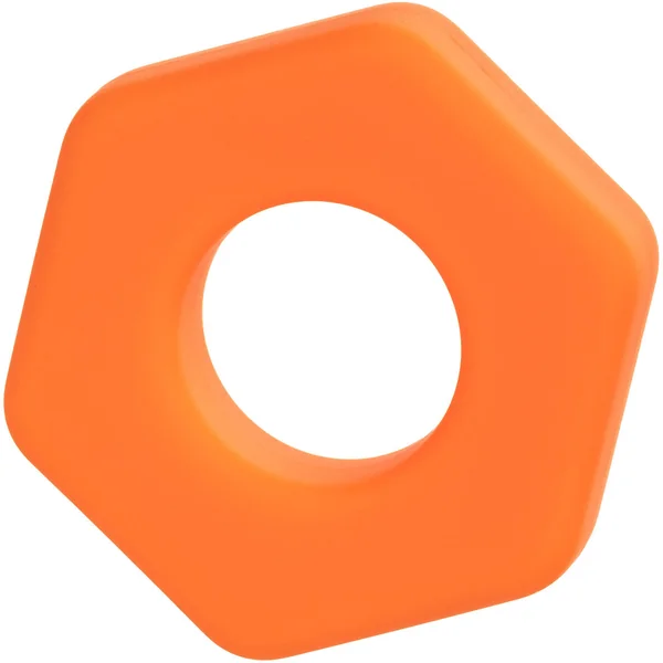 Alpha Liquid Silicone Prolong Sexagon Cock Ring By CalExotics - Orange