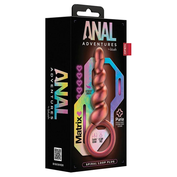 Anal Adventures Matrix Spiral Loop Copper 5.25-Inch Anal Plug