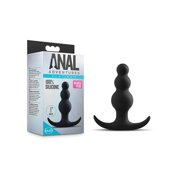 ANAL ADVENTURES PLATINUM BEADED PLUG BLACK