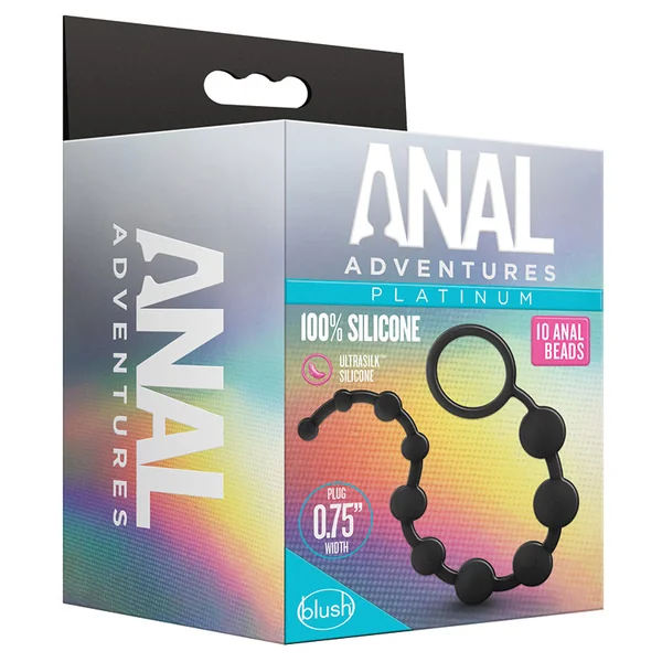 Anal Adventures Platinum Black 12.5-Inch Anal Beads
