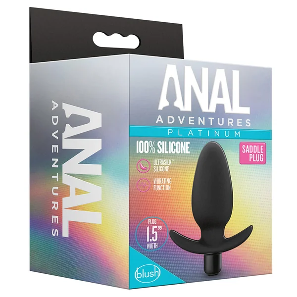 Anal Adventures Platinum Saddle Black 4.5-Inch Vibrating Anal Plug