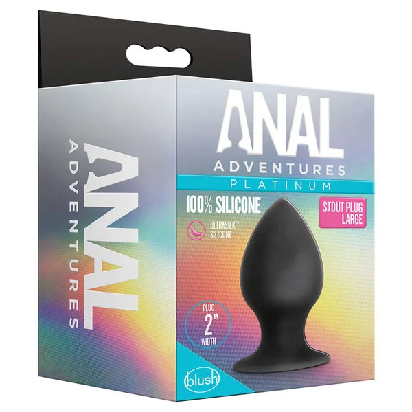 Anal Adventures Platinum Stout Black 3.75-Inch Anal Plug