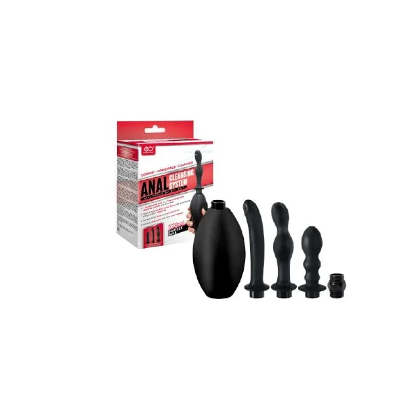 ANAL DOUCHE SET WITH BULB BLACK