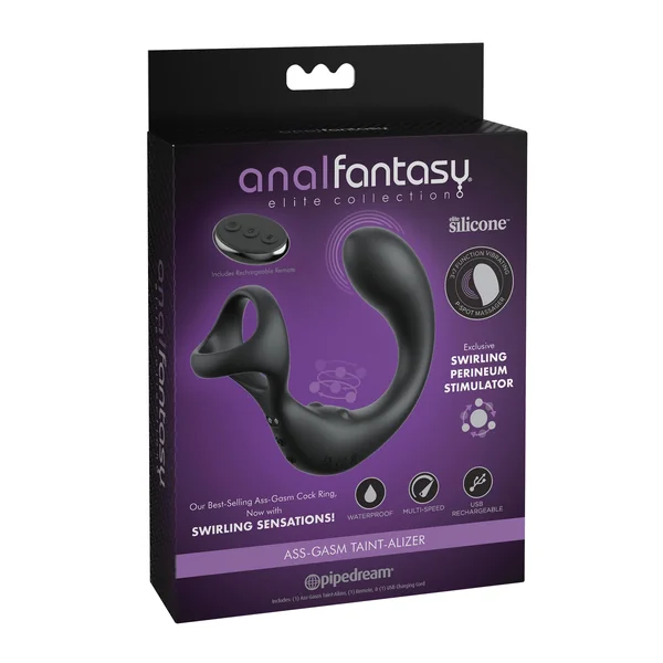 Anal Fantasy Elite Ass-Gasm Taint-Alizer P-Spot Vibrator - Black
