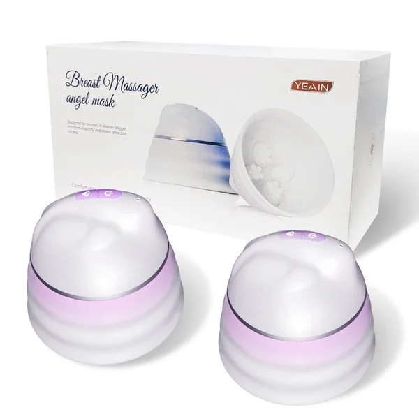 Angel 5 Vacuum Suction 10 Vibration Breast Massagers With Remote