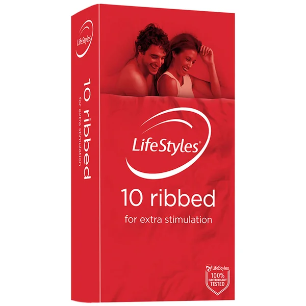 Ansell LifeStyles - Ribbed Latex Condoms - 10 Pack