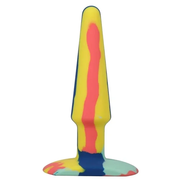 A-Play Groovy Silicone Anal Plug 5in – Orange/Teal
