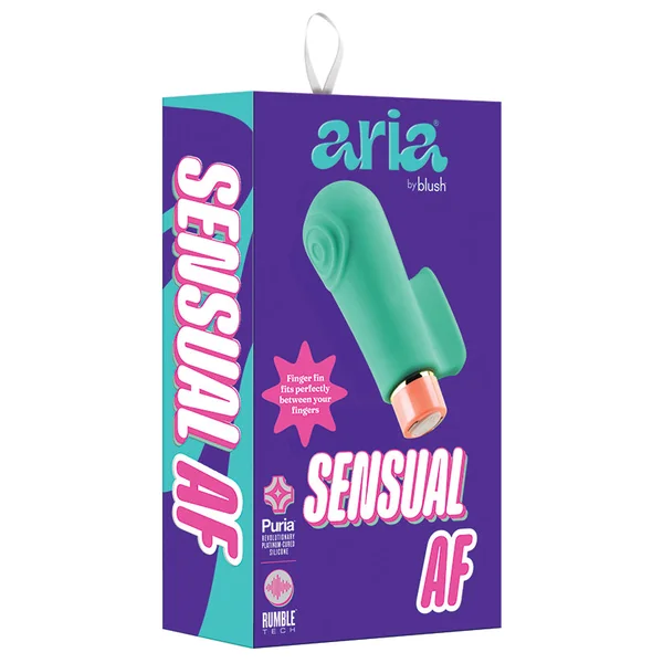 Aria Sensual AF Teal 3.25-Inch Finger Fin Vibrator