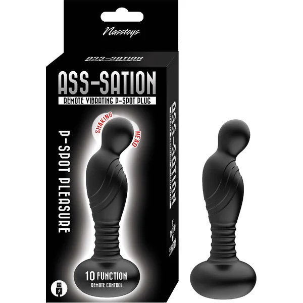 ASS-SATION Remote Vibrating P-Spot Plug - Black