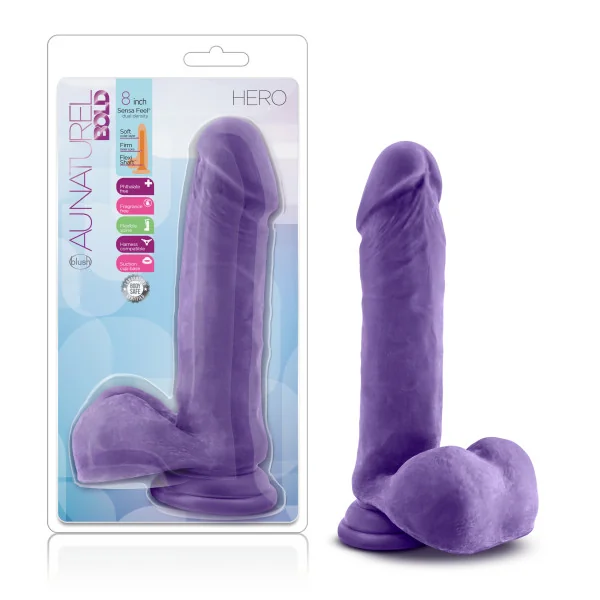 AU NATUREL BOLD HERO 8 IN DILDO PURPLE