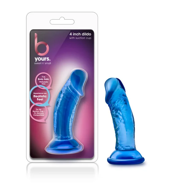 B YOURS SWEET N’ SMALL 4IN DILDO W/ SUCTION CUP BLUE