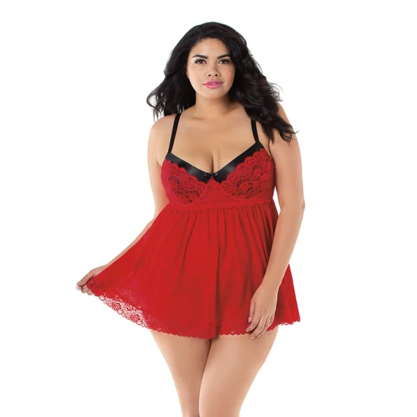 Babydoll, G-String - 1x - Ruby