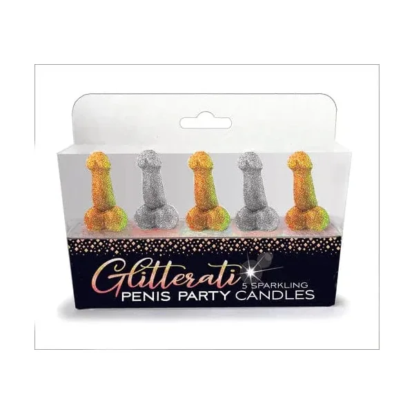 Bachelorette - Little Genie - 5 Glitterati penis candles