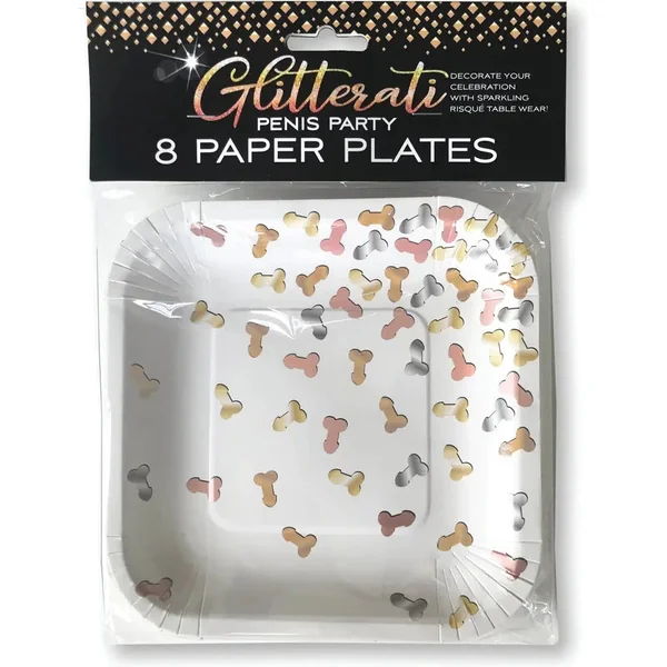 Bachelorette - Little Genie - Glitterati 8 paper plates