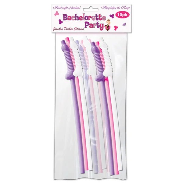 Bachelorette Party Pecker Sipping Straws -Pack Of 10