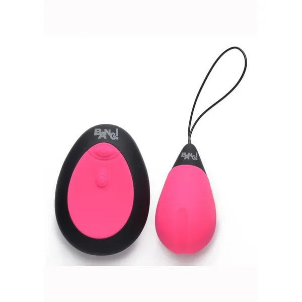Bang! 10X Rechargeable Silicone Vibrating Egg with Remote Control – Pink