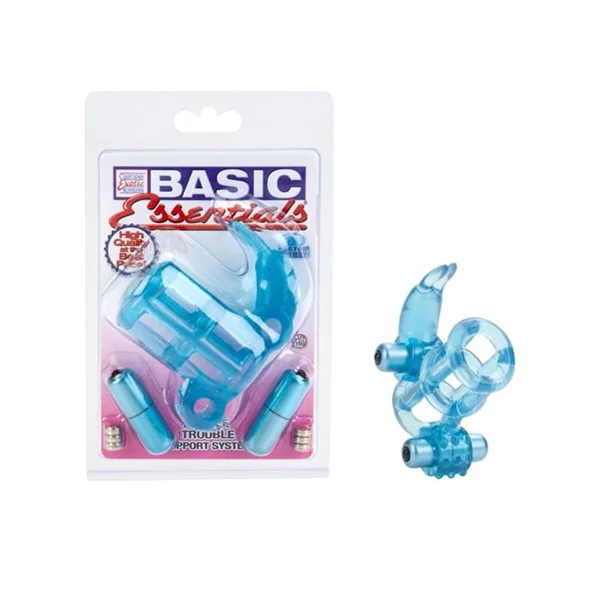 Basic Essential Double Trouble Vibrating Support System - Blue