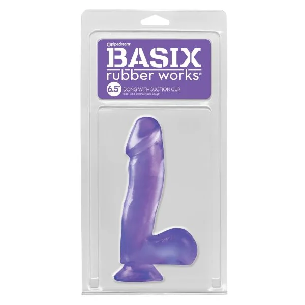 BASIX RUBBER WORKS 6.5IN PURPLE DONG W/SUCTION CUP