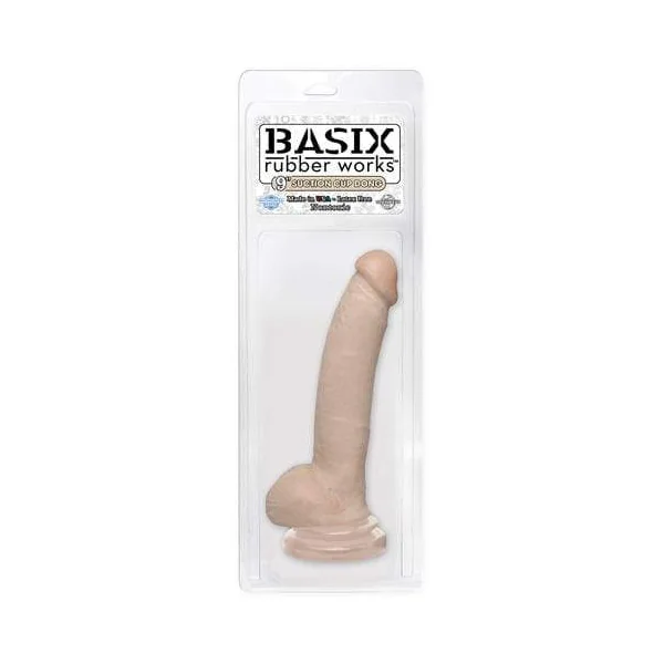 Basix Rubber Works 9 Inch Suction Cup Dong - Flesh