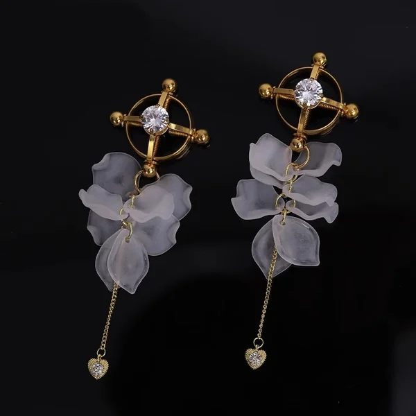 BDSM Petal Heart Cross Nipple Clamps
