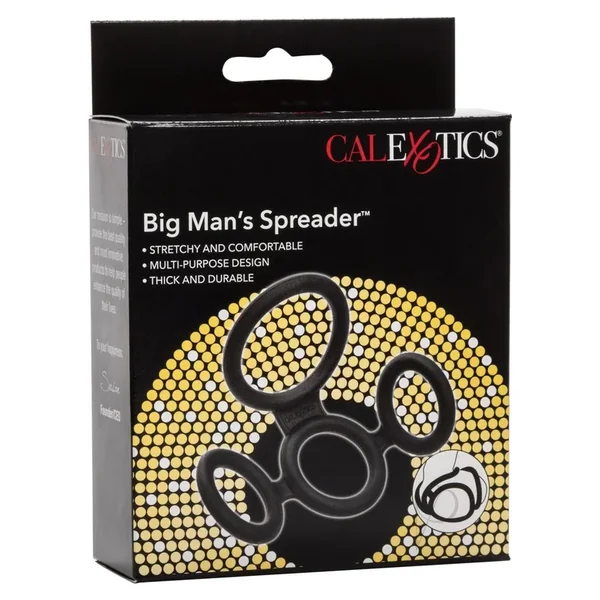 Big Man`s Spreader Silicone Erection And Scrotum Enhancer Penis Ring Black