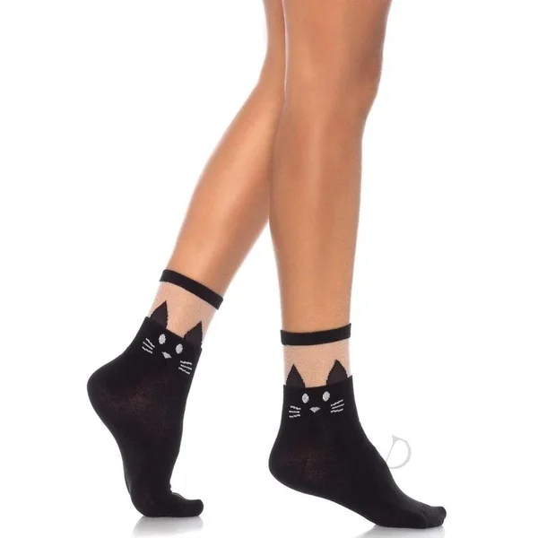 Black Cat Opaque Anklet Os Black