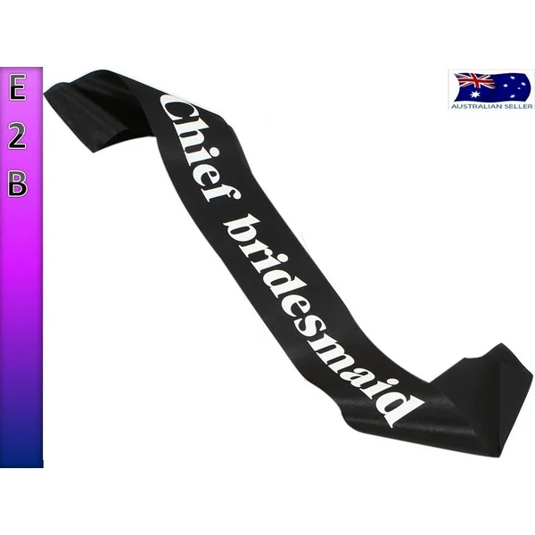 Black Wedding Sashes Hens Night Engagement Chief Bridesmaid Sash Party