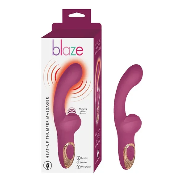 Blaze Heat-Up Thumper Massager – Eggplant