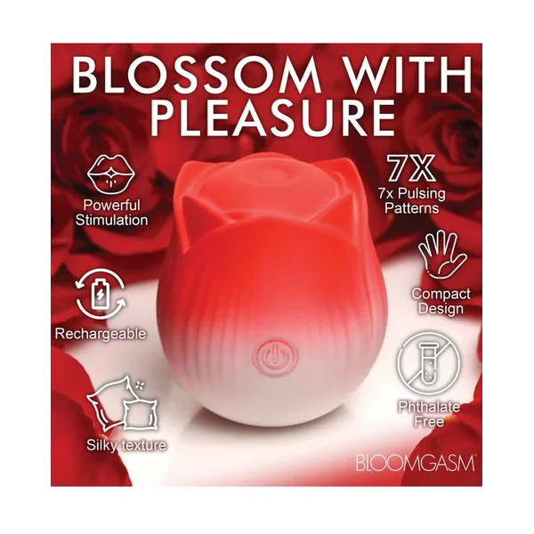 Bloomgasm Pulsing Petals Throbbing Rose Stimulator – Red